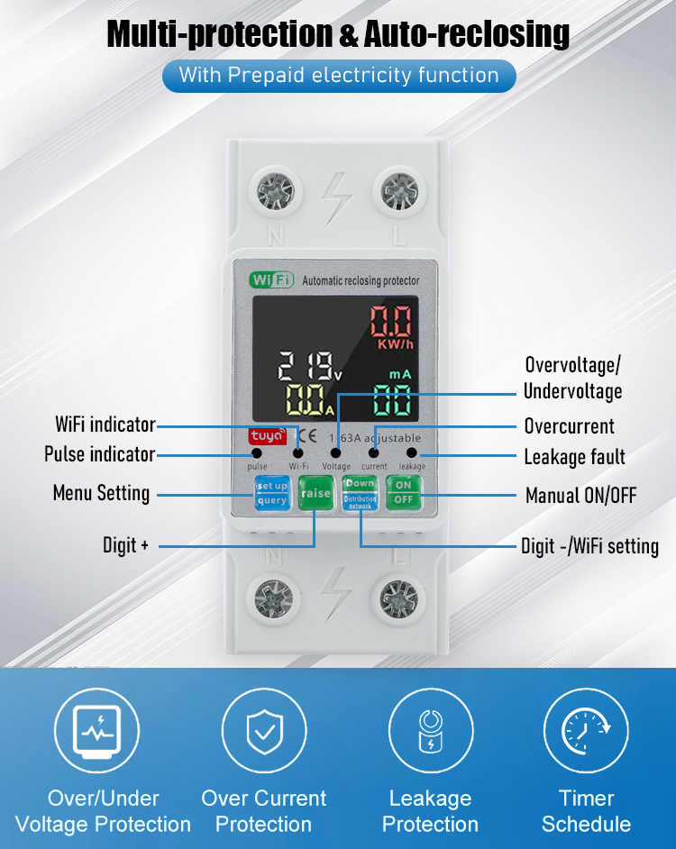 이중 차단 투야 스마트 와이파이 스위치 가정용 63A  - Smart Relay Tuya 리뷰 및 가격