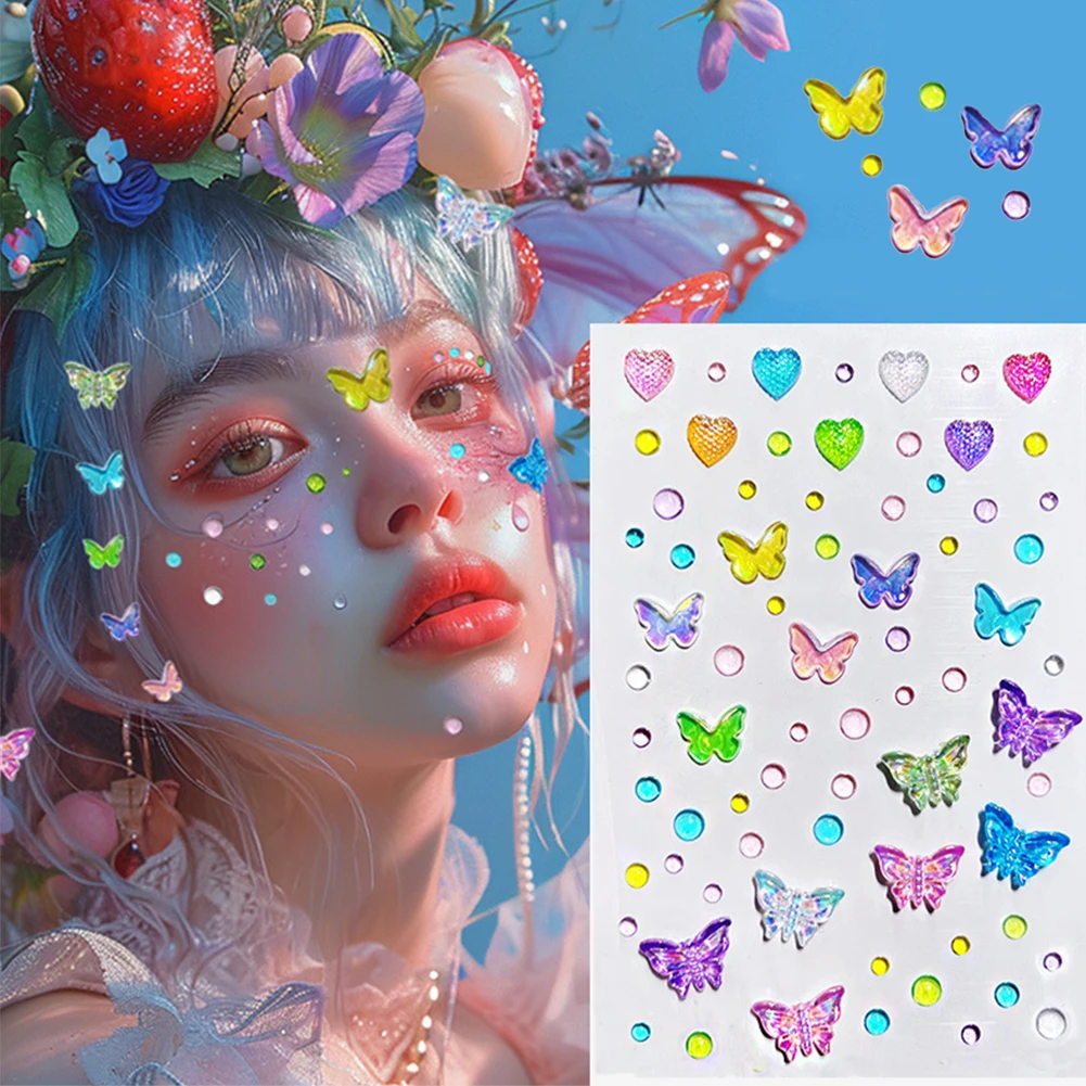 크리스탈 라인스톤 나비 글리터 스티커 반짝이는 오로라  - Shelly 리뷰 및 가격