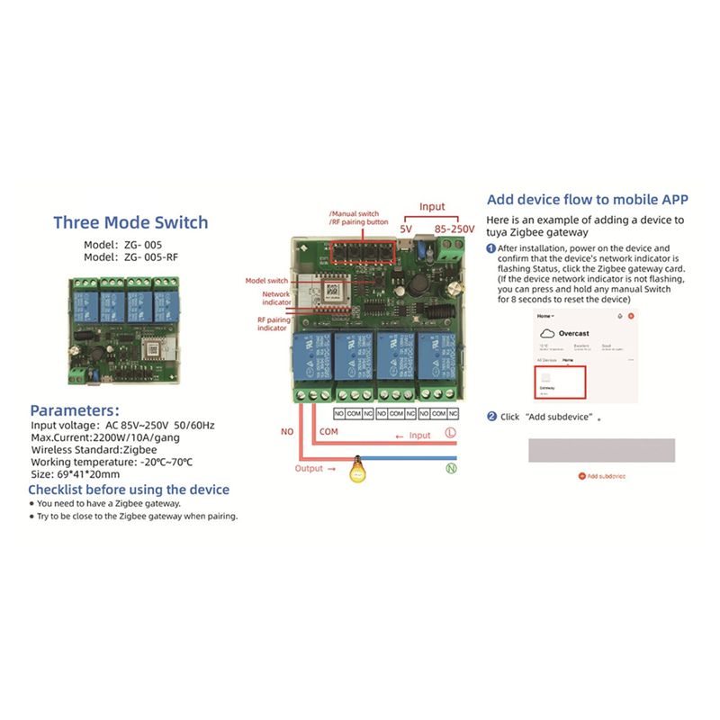 5채널 Tuya Zigbee 스마트 스위치 모듈, RF - Smart Relay Tuya 리뷰 및 가격